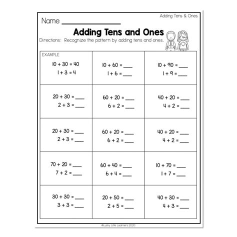 2nd Grade Math Worksheets Place Value Adding Tens And Ones Adding