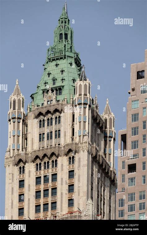 Top Of The Historic Woolworth Building In Lower Manhattan New York