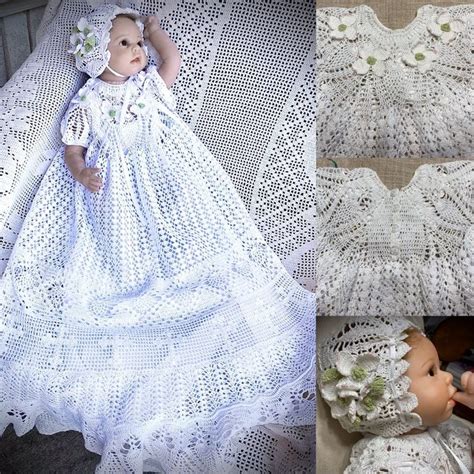 Crochet Baby Lia Kristina Christening Gown Pattern Baby Etsy In 2020