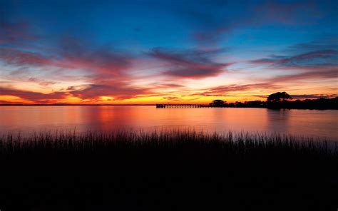 Wallpaper Sunlight Landscape Sunset Lake Water Nature