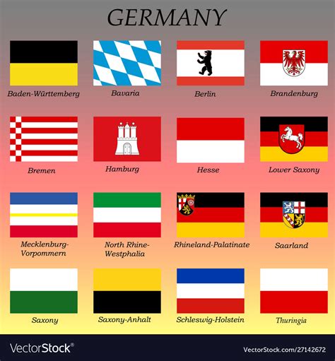 All Flags German States Royalty Free Vector Image