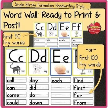 It asks children to alphabetise groups of words. EDITABLE Word Wall: Letters & Words: for K to 3rd, 100 Fry ...