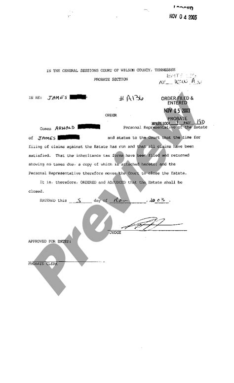 Letter Of Testamentary In Tennessee Us Legal Forms