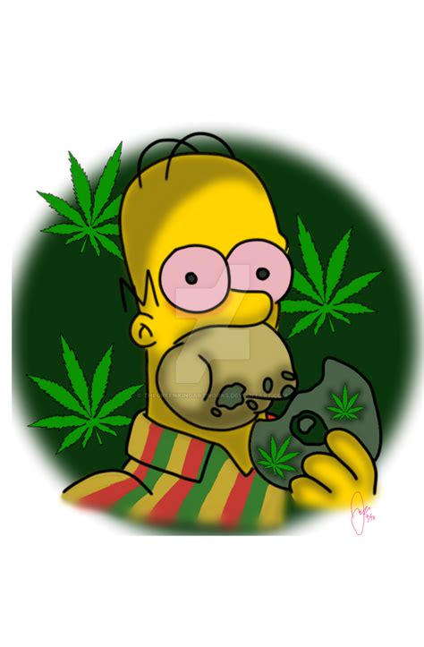 Homer Simpson Weed By Thegreenkingartworks On Deviantart