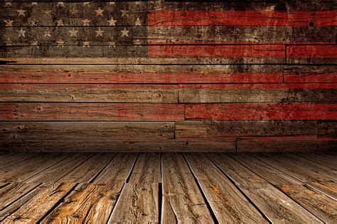 American Flag Wood Backdrop Patriotic 4th Of July National