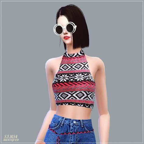 Halter Neck Sleeveless Top At Marigold Sims 4 Updates