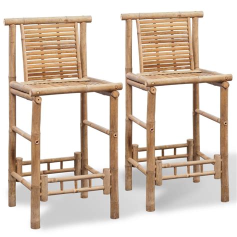 Affordable Variety Bar Stools 2 Pcs Bamboo