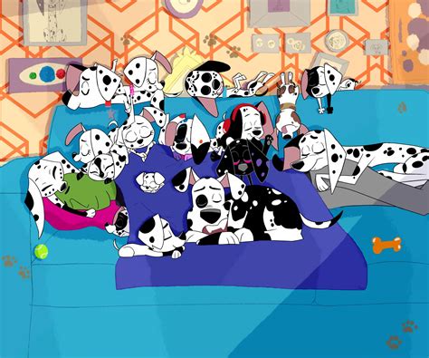 Sleepy Pups By Whitewolf20xx On Deviantart 101 Dalmatians Cartoon