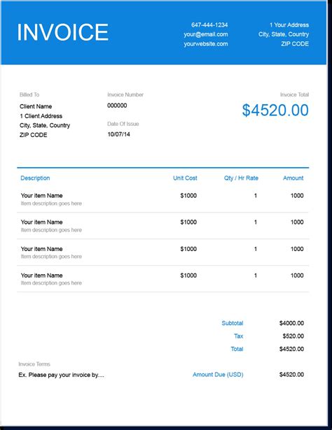 Create Your Own Invoices Free Invoice Template Ideas