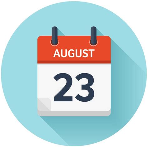 August 23 Flat Daily Calendar Icon Date Vector 17634001 Nashville