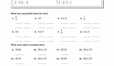 equivalent ratios worksheet grade 6