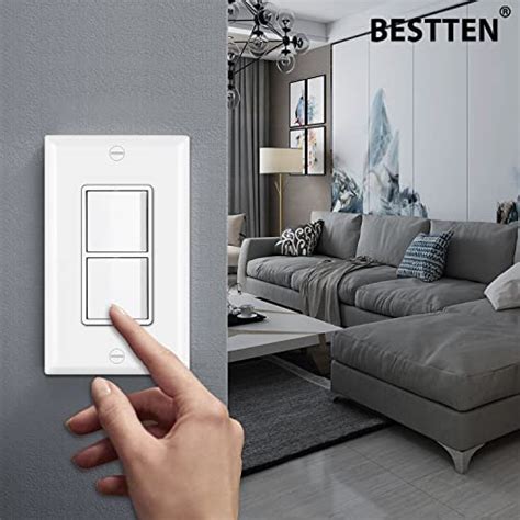 5 Pack Bestten Double Light Switch Single Pole Combination