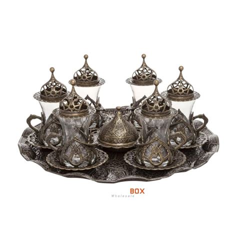 Turkish Tea Set With Decorative Tray Tulip TurkishBOX Wholesale