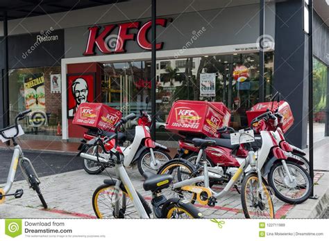 Websites, listings, map, phone, address of food delivery services from malaysia. Fast Food Restaurant KFC View From The Street, Motorbike ...