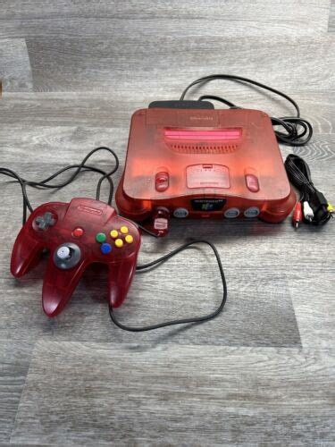 Watermelon Red Nintendo 64 N64 Console And Controller Bundle Tested And