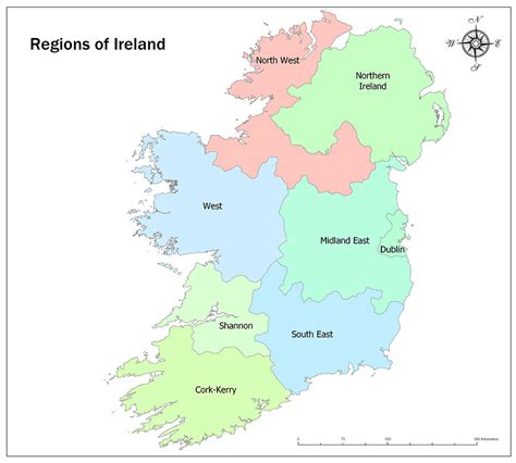 Geographical Regions Of Ireland Mappr