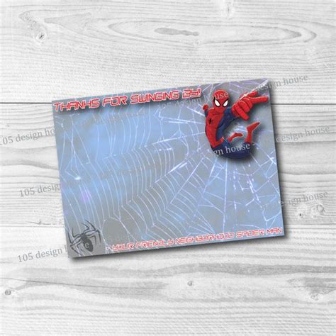 Instant Download Spider Man Thank You Card Printable 4x55 Etsy