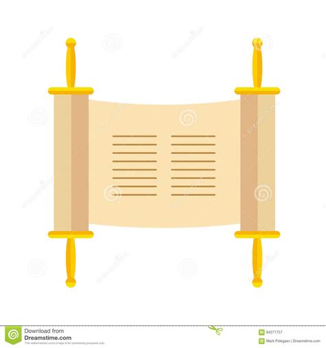 Torah Scroll Or Pentateuch Vector Illustration Holiday Of