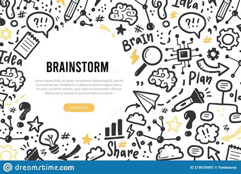 Hand Drawn Banners Template Of Brainstorm Stock Vector Illustration