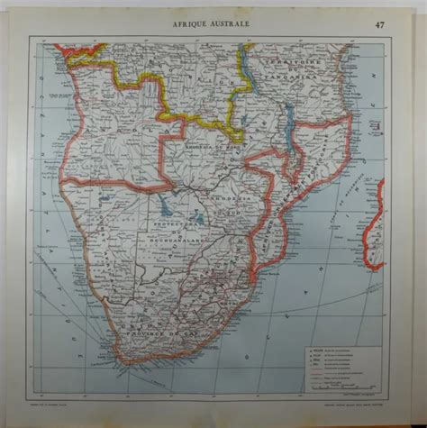 1929 Original Map South Africa Cape Colony Angola Rhodesia Tanganyika