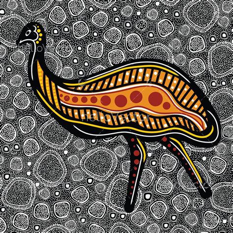 Emu Aboriginal Dot Painting Download Graphics And Vectors