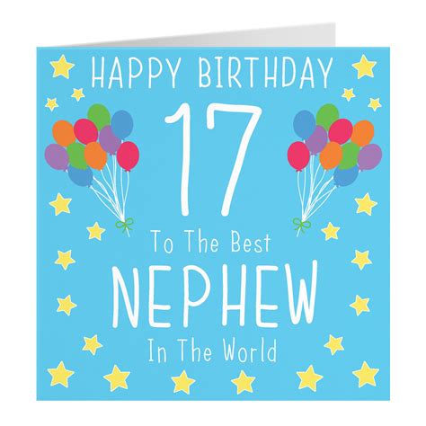 Nephew 17th Birthday Card Happy Birthday 17 To The Best Etsy