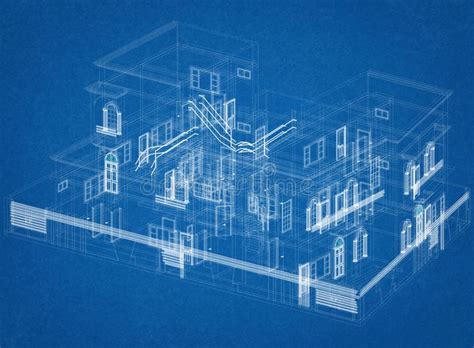 House Design Architect Blueprint Isolated Stock Illustration
