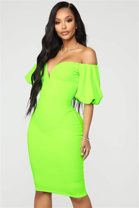 Neon Green Newest Color Trend Fashionactivation Neon Dresses
