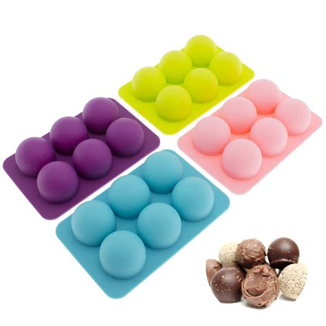 Buy Silicone Chocolate Molds Round Truffle Small 6 Cavity 100