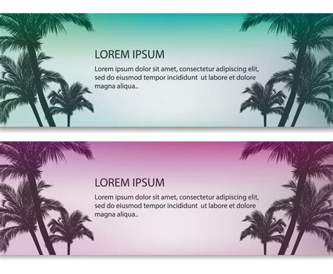 Palm Tree Vector Banners Vector Art And Graphics