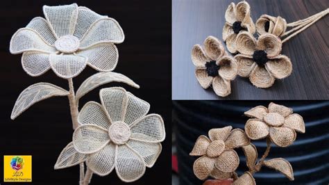 3 Beautiful Flower Making Ideas With Jute Diy Home Decor Jute Craft