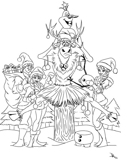 Disney princess cinderella at the ball. Frozen Christmas Coloring Page | Halloween coloring pages ...