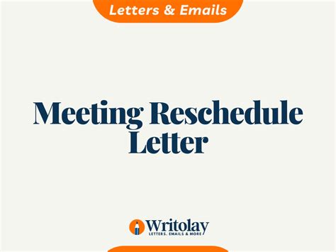 Meeting Reschedule Letter 5 Letter Template Writolay