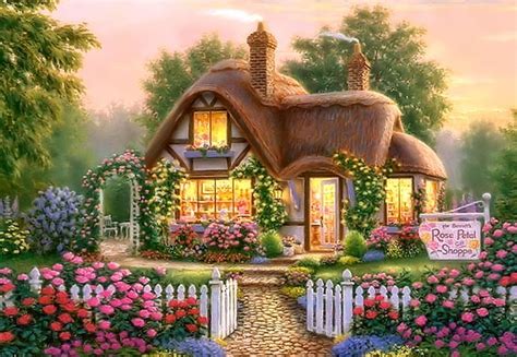 720p Free Download Fairytale Cottage Pretty Art Fairytale Cottage