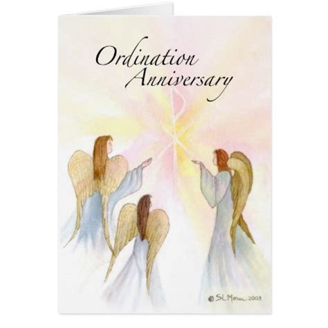 3849 Ordination Anniversary With Angels Card Zazzle