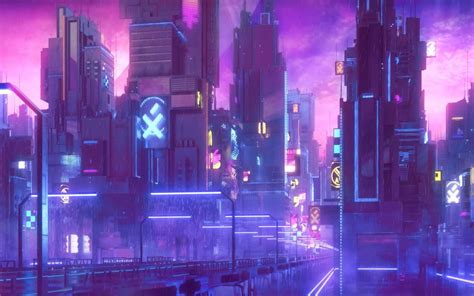 Neon Anime Town Wallpapers Wallpaper Cave