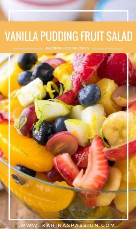 For pudding for a crowd, simply double the recipe. New fruit salad recipe with vanilla pudding desserts Ideas ...