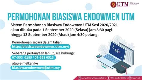 Permohonan Biasiswa Endowment UTM 2020 2021 Online Semakan Status