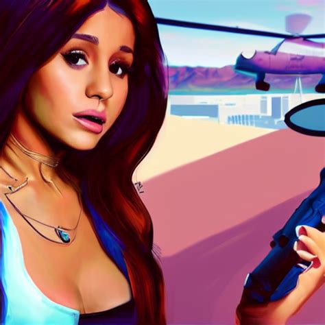 Prompthunt Digital Painting Of Ariana Grande As The Gta V Loading Screen Girl Artstation