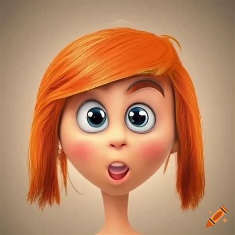 Cartoon Character With Orange Hair And Surprised Expression On Craiyon