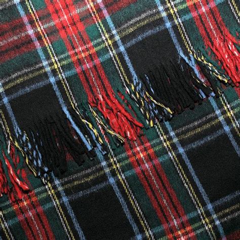 Black Stewart Tartan Blanket Throw Rug Scottish Shop Macleods