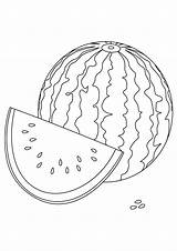 Watermelon Crimson Sweet Coloring Game sketch template