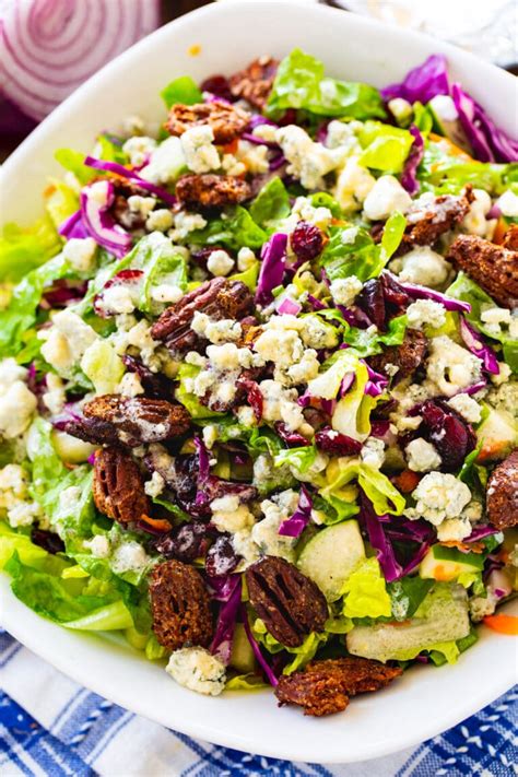 Blue Cheese Chopped Salad With Craisins And Candied Pecans Spicy
