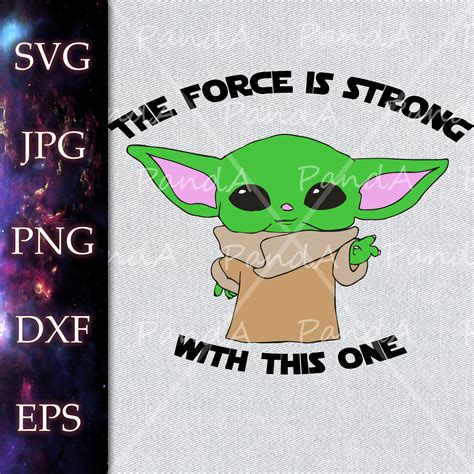Baby Yoda Svg The Force Is Strong Hand Drawn Cricut Cut Etsy