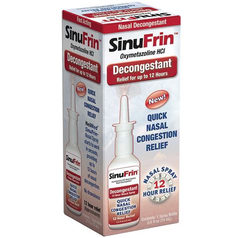 Buy Neilmed Sinufrin Decongestant Nasal Spray Quick Congestion Relief 05oz 3 Pack Online In