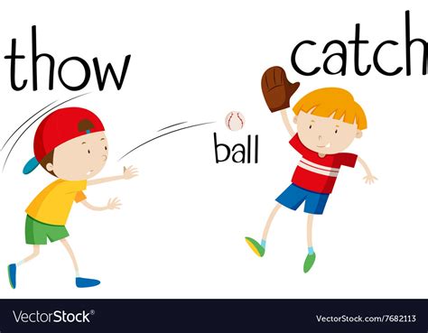 Boys Throwing And Catching Ball Royalty Free Vector Image