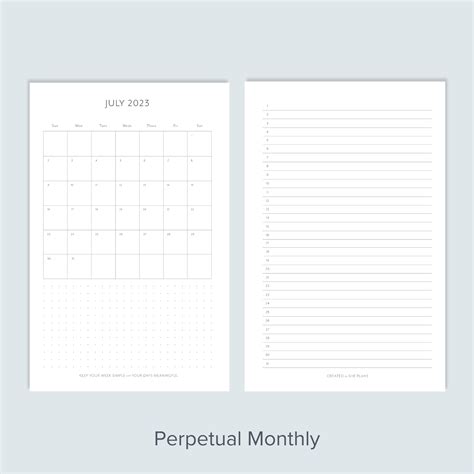 Perpetual Monthly Discbound Inserts 6 Months She Plans