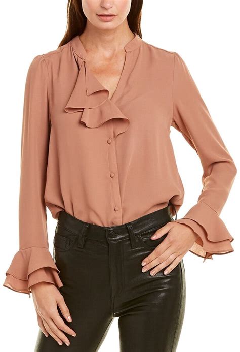 Krisa Ruffle Top Shopstyle Button Down Shirts