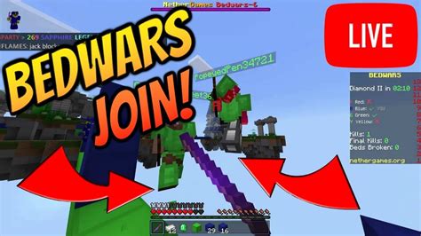 🔴minecraft Bedwars Live Now🔴join My Game And Be On