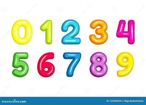 Os Números De Fonte Coloridos Da Criança Vector A Ilustração Isolada No